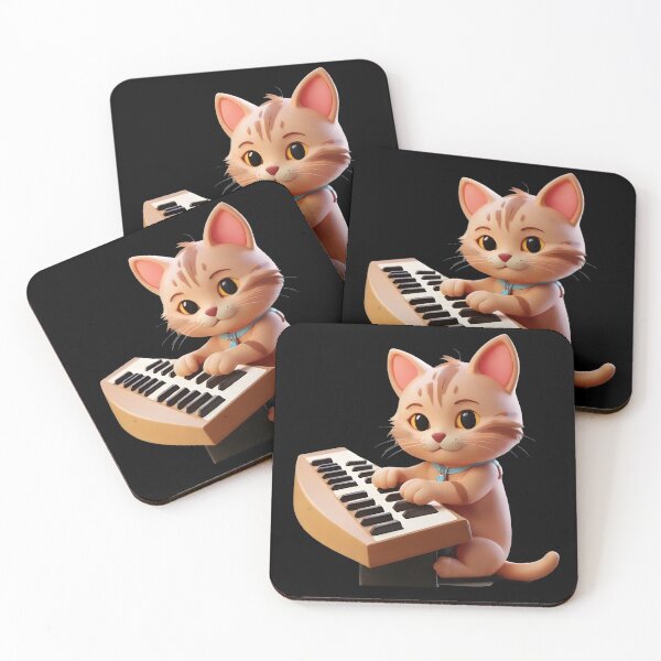 Item preview, Cat synthesizer, cute cat playing musical instrument designed and sold by Merchattack.