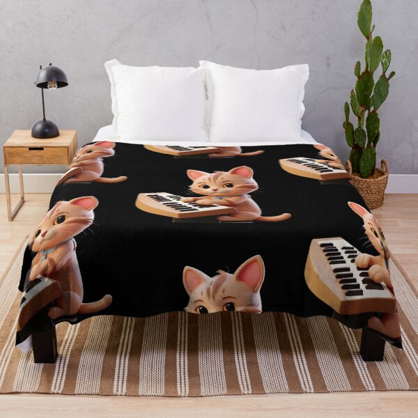 Item preview, Cat synthesizer, cute cat playing musical instrument designed and sold by Merchattack.
