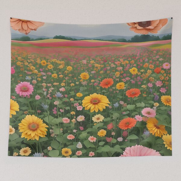 Item preview, Vintage Postcard Flower Field - Floral Aesthetic designed and sold by MadnessEnvelope.