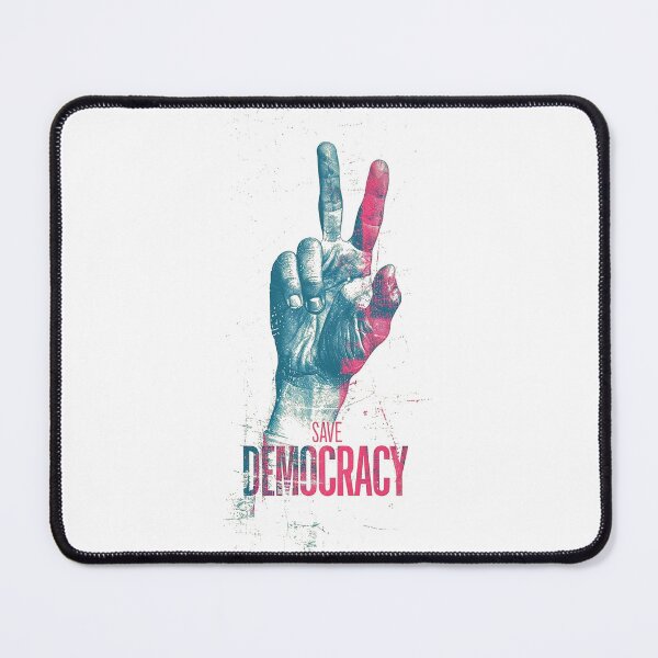 Item preview, Empowering “Save Democracy” Peace Sign Artwork in Dual Tones designed and sold by Retro Travel Design.