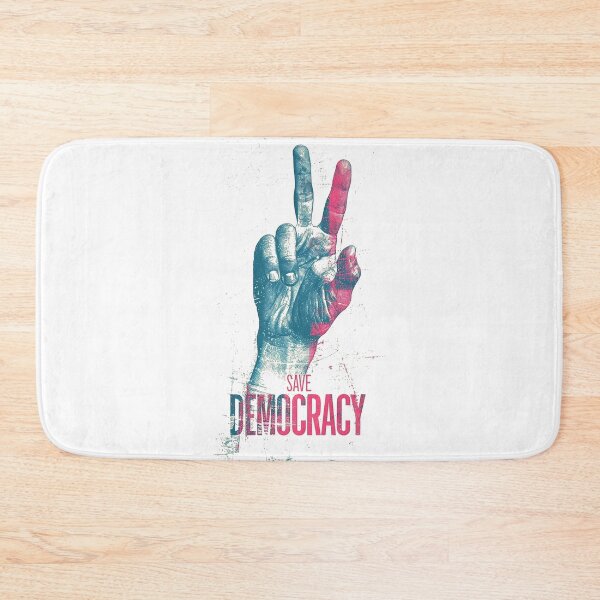 Item preview, Empowering “Save Democracy” Peace Sign Artwork in Dual Tones designed and sold by Retro Travel Design.