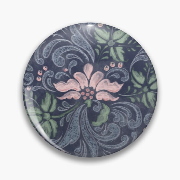 Item preview, Modern Rosemaling Indigo and Blush Chalk designed and sold by SaxonBlueInk.
