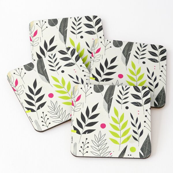 Item preview, Minimalist Botanical Pattern with Colorful Accents designed and sold by Marinaso.