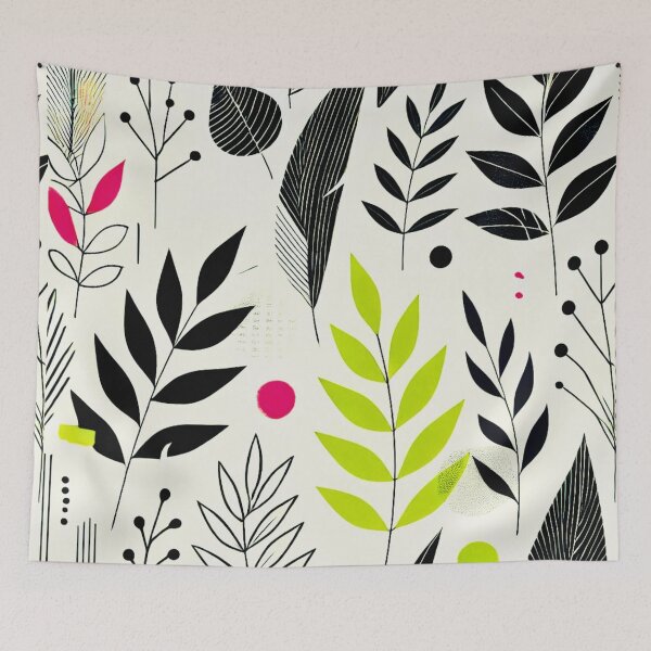 Item preview, Minimalist Botanical Pattern with Colorful Accents designed and sold by Marinaso.