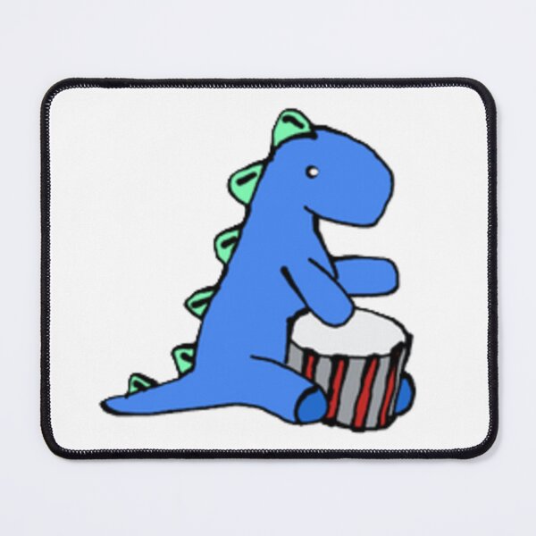 Item preview, Dino playing hand drum designed and sold by Lydia Conder.
