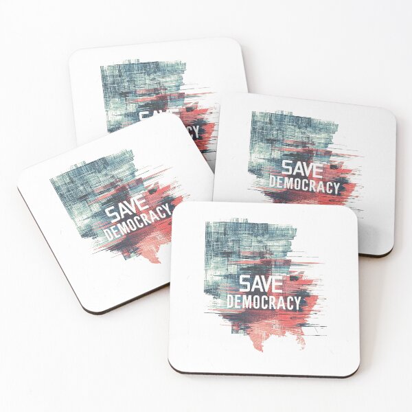 Item preview, Abstract “Save Democracy” Map Design in Distressed Style designed and sold by Retro Travel Design.