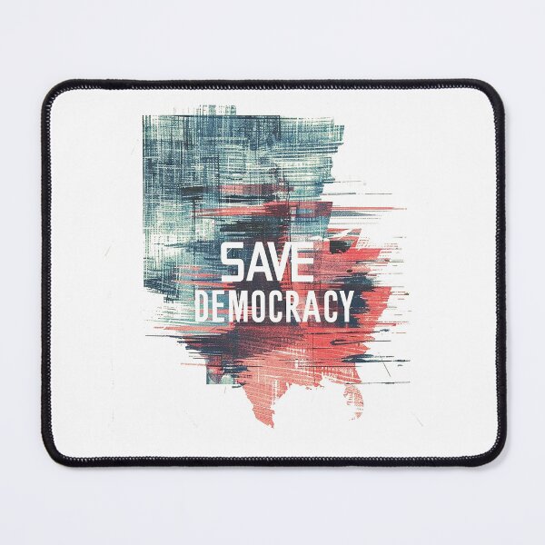 Item preview, Abstract “Save Democracy” Map Design in Distressed Style designed and sold by Retro Travel Design.