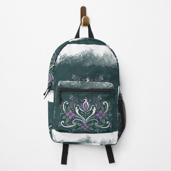 Item preview, Norwegian Rosemaling crown on Dark Green designed and sold by SaxonBlueInk.