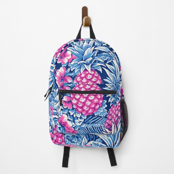 Item preview, Preppy pink pineapples on navy blue background designed and sold by FK-UK.