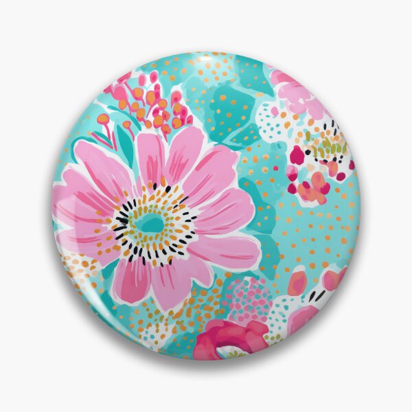 Item preview, Pink flowers on minty green designed and sold by FK-UK.