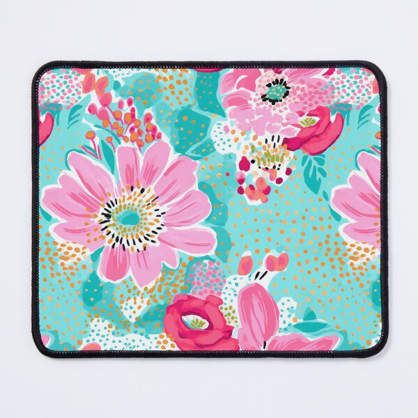 Item preview, Pink flowers on minty green designed and sold by FK-UK.