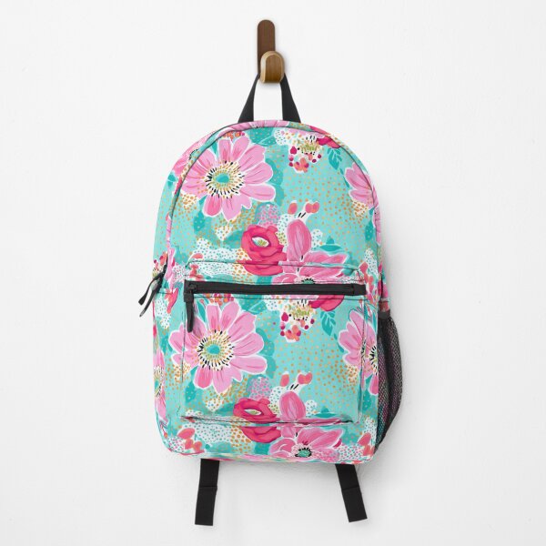 Item preview, Pink flowers on minty green designed and sold by FK-UK.