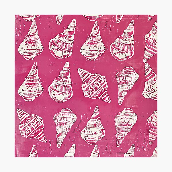 Item preview, Pink Shell Block Print designed and sold by trsander.