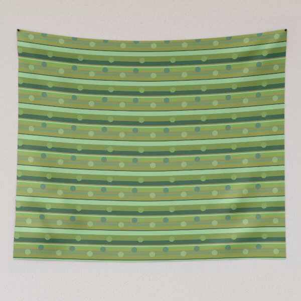 Item preview, Garden Greens Stripes and Dots Horizontal designed and sold by Art in My Loft.