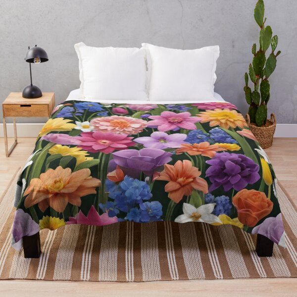 Item preview, Colorful Spring Flowers Leaves and Wildflowers Pattern Background Wallpaper Poster Design designed and sold by HAKKI ARSLAN.