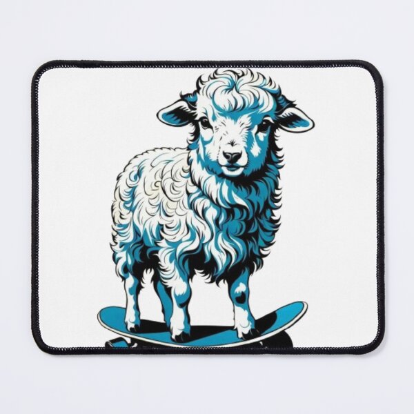 Item preview, Blue pop art sheep skating designed and sold by FuzyFriendHaven.