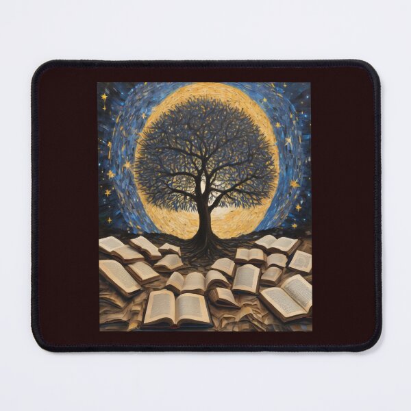 Item preview, "Enlightened Pages: An Impressive Tree with Open Books at Its Feet" designed and sold by Artisticanvas.