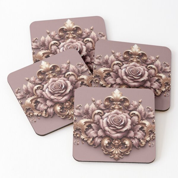 Item preview, Matte Mauve Rococo With Roses designed and sold by DesignsByPrnces.