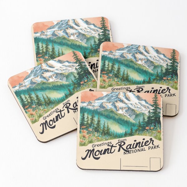 Item preview, Mount Rainier National Park Postcard Vintage Retro Travel Vintage designed and sold by TravelPostcardGems.