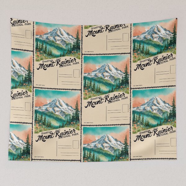 Item preview, Mount Rainier National Park Postcard Vintage Retro Travel Vintage designed and sold by TravelPostcardGems.