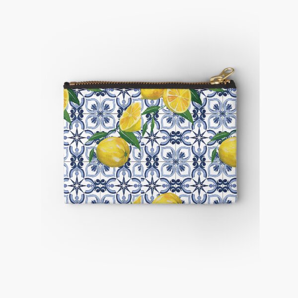 Item preview, Blue tile and yellow lemons designed and sold by EmeraldeaArt.