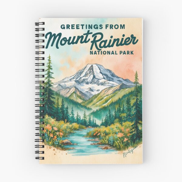 Item preview, Mount Rainier National Park Postcard Vintage Retro Travel Vintage designed and sold by TravelPostcardGems.