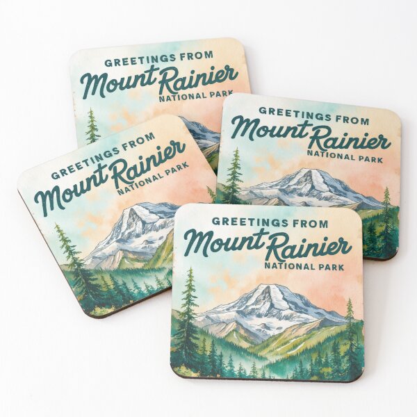 Item preview, Mount Rainier National Park Postcard Vintage Retro Travel Vintage designed and sold by TravelPostcardGems.