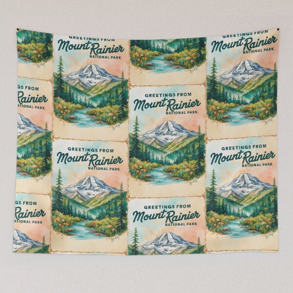 Item preview, Mount Rainier National Park Postcard Vintage Retro Travel Vintage designed and sold by TravelPostcardGems.