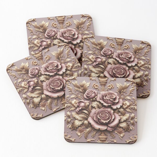 Item preview, Matte Mauve Rococo With Roses designed and sold by DesignsByPrnces.