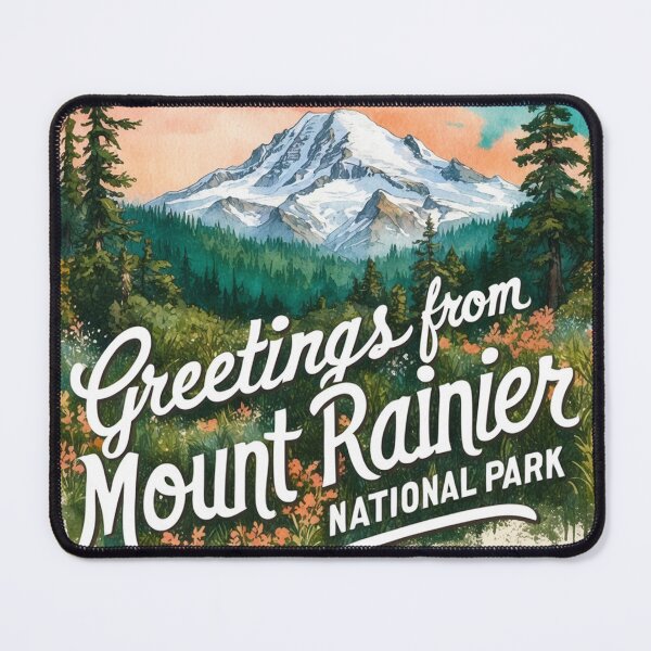 Item preview, Mount Rainier National Park Postcard Vintage Retro Travel Vintage designed and sold by TravelPostcardGems.