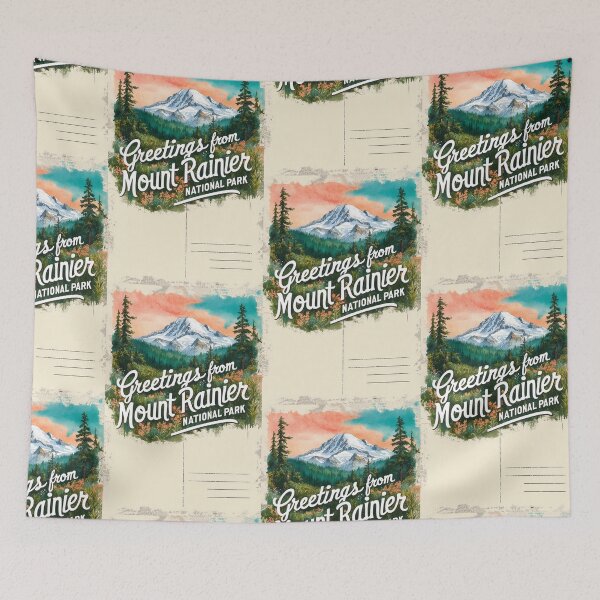 Item preview, Mount Rainier National Park Postcard Vintage Retro Travel Vintage designed and sold by TravelPostcardGems.