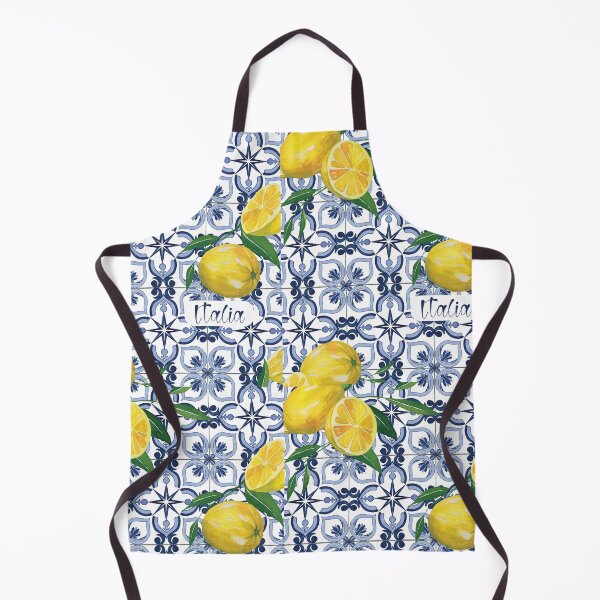 Item preview, Italia - blue tile and yellow lemons designed and sold by EmeraldeaArt.
