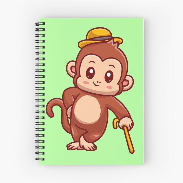 Item preview, Cute Monkey Business Holding Stick Cartoon Vector Icon designed and sold by hjian8219.