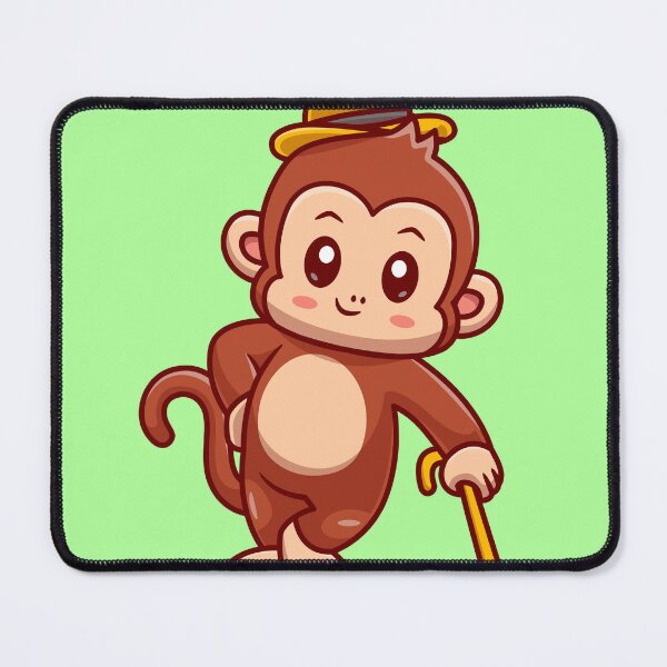 Item preview, Cute Monkey Business Holding Stick Cartoon Vector Icon designed and sold by hjian8219.