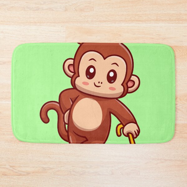 Item preview, Cute Monkey Business Holding Stick Cartoon Vector Icon designed and sold by hjian8219.