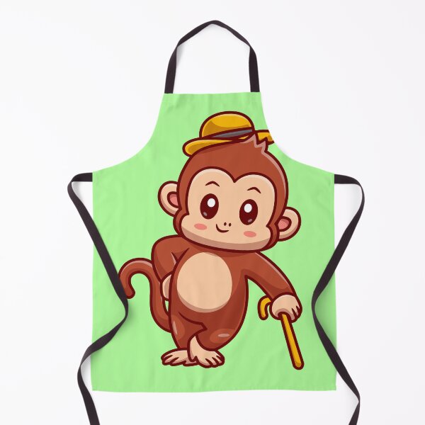 Item preview, Cute Monkey Business Holding Stick Cartoon Vector Icon designed and sold by hjian8219.