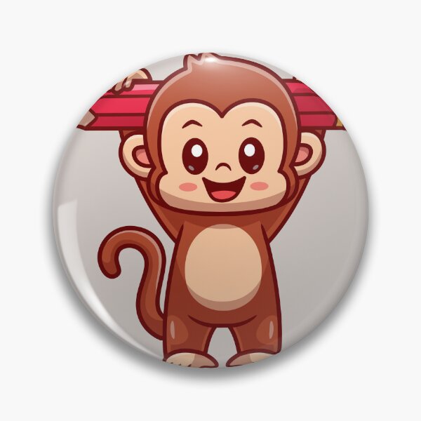 Item preview, Cute Monkey Holding Pencil Cartoon Vector Icon designed and sold by hjian8219.