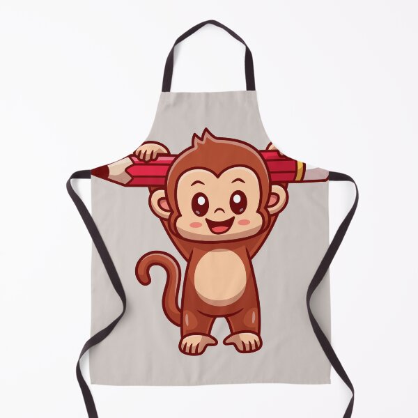 Item preview, Cute Monkey Holding Pencil Cartoon Vector Icon designed and sold by hjian8219.