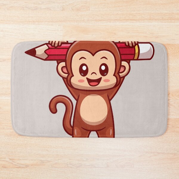 Item preview, Cute Monkey Holding Pencil Cartoon Vector Icon designed and sold by hjian8219.