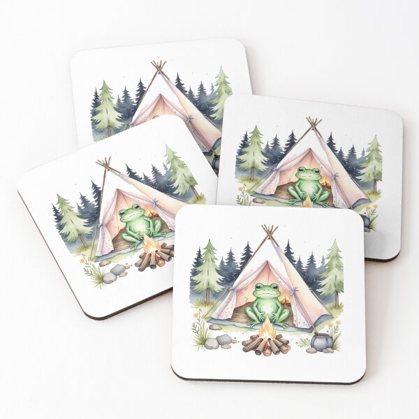 Item preview, Camping Froggy Cute Mountain Frog Respect The Locals Nature Aesthetic designed and sold by PatriciART Studio.