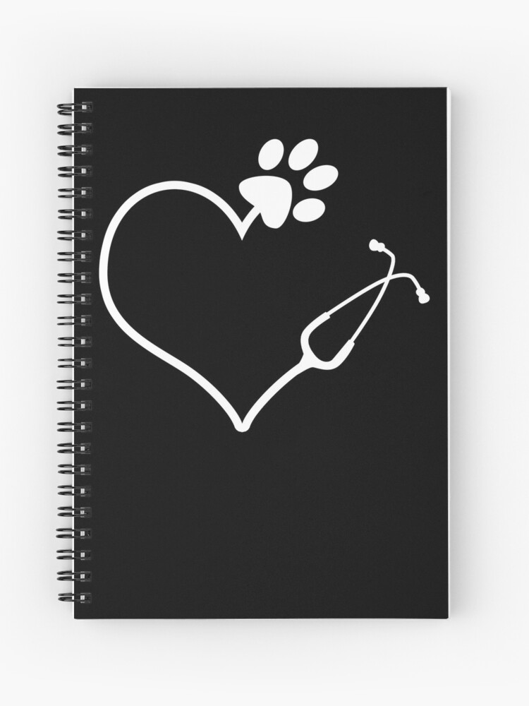 Cuaderno de espiral «Estetoscopio de corazón veterinario» de kieranight | Redbubble