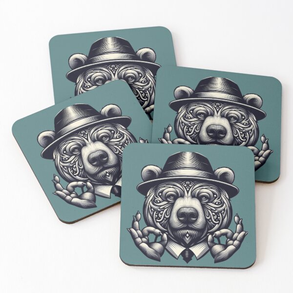 Item preview, Abstract Design Grizzly Bear Artistic Human Expressions Canvas drawing  designed and sold by ZulryLifestyles.