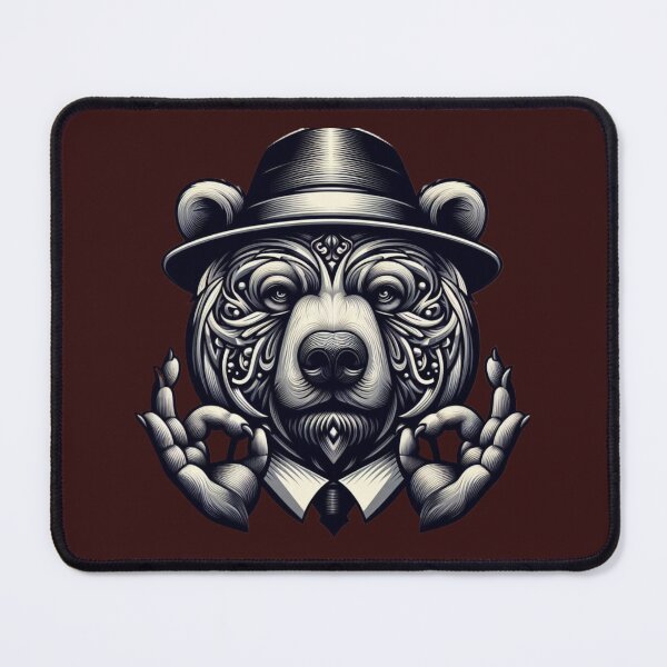 Item preview, Abstract Design Grizzly Bear Artistic Human Expressions Canvas drawing  designed and sold by ZulryLifestyles.