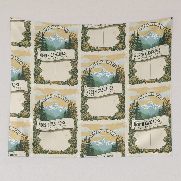 Item preview, North Cascades National Park Postcard Vintage Retro Travel Vintage designed and sold by TravelPostcardGems.