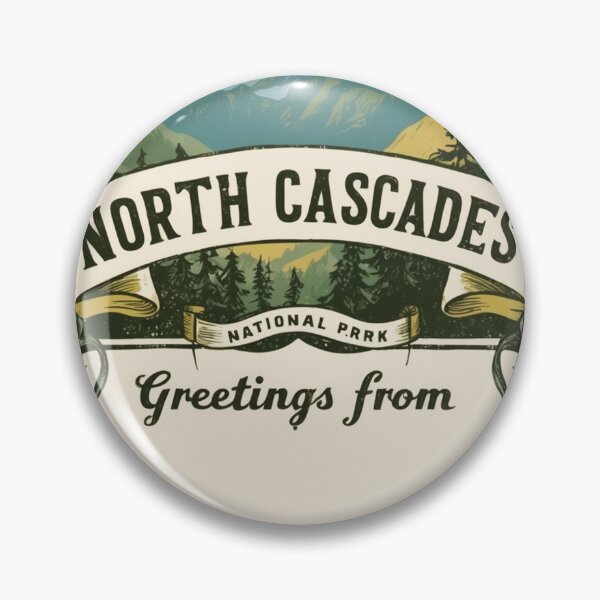 Artikelvorschau, North Cascades Nationalpark Postkarte Vintage Retro Reise Vintage entworfen und verkauft von TravelPostcardGems.