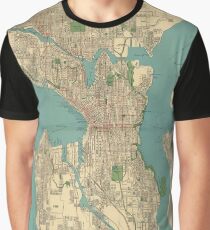 Seattle Vintage Karte Grafik T-Shirt