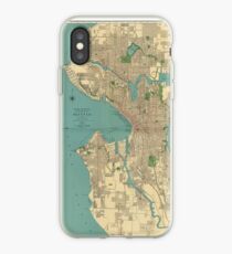 Vinilo o funda para iPhone Mapa vintage de Seattle