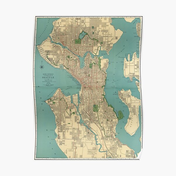 Seattle Vintage Map | Full Color Poster
