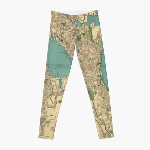 Seattle Vintage Map | Full Color Leggings