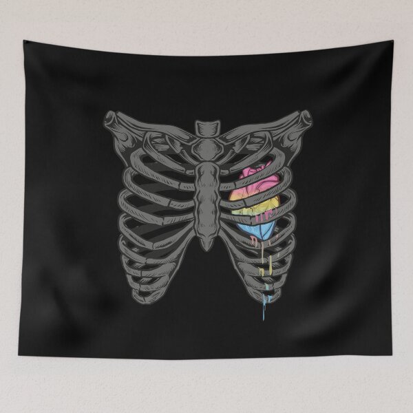 Item preview, Pansexual Rib Cage Heart LGBT Pride Flag designed and sold by Clara Hollins.